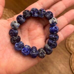 Lapis Lazuli skull bracelet